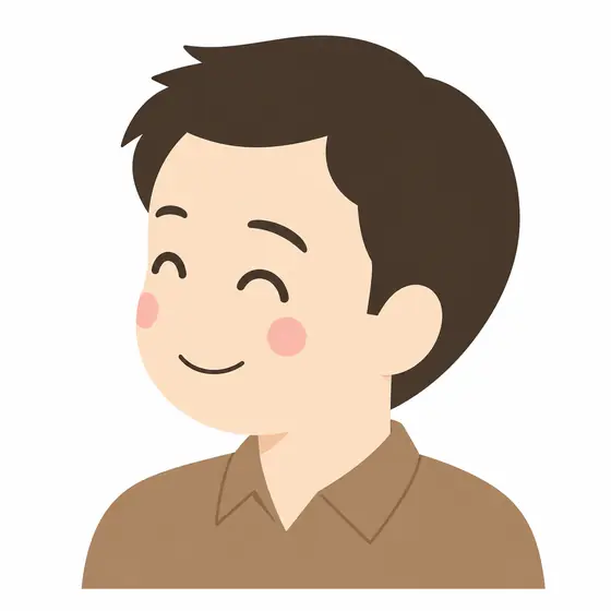 にこやかな表情の40代の男性のイラスト